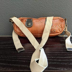 Miss Sixty Orange Leather and Cloth Shoulder Handb